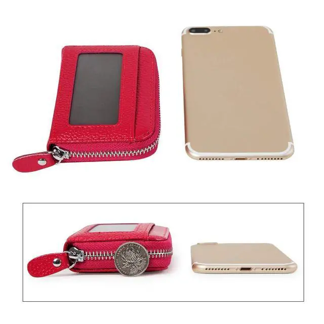 Alt view image 4 of 7 - Women's RFID Blocking 12 Slots Credit Card Holder Leather Accordion Wallet,rose
