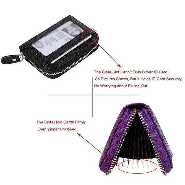 Alt view image 6 of 7 - Women's RFID Blocking 12 Slots Credit Card Holder Leather Accordion Wallet,rose