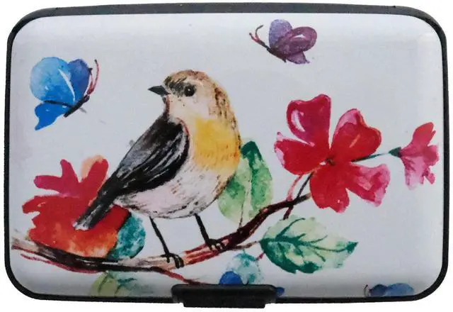 Alt view image 4 of 6 - Credit Card Holder for Women Men RFID Blocking Wallet Small Business Metal Slim Mini Aluminum Hard Case for Women Men -Bird