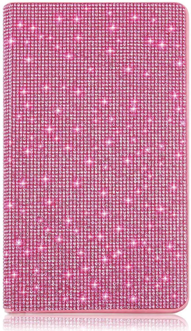 Main image of Bling Business Card Holder with Rhinestone, 240 Capacity Business Credit Cards Organizer for Men Women PU Leather File Storage Booklet(Pink)