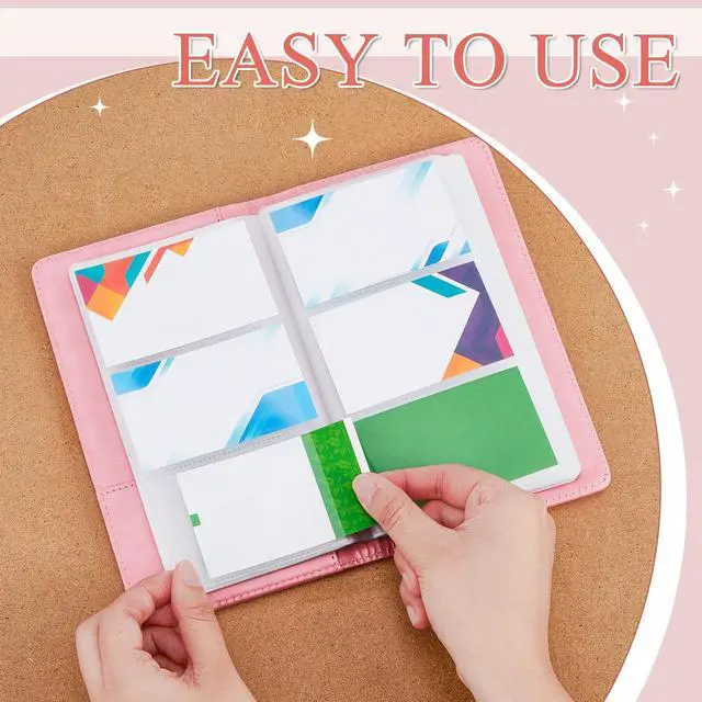 Alt view image 5 of 7 - Bling Business Card Holder with Rhinestone, 240 Capacity Business Credit Cards Organizer for Men Women PU Leather File Storage Booklet(Pink)