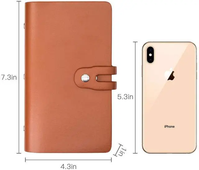 Alt view image 4 of 6 - RFID Credit Card Holder Business Card Organizer Business Card Holder, with 96 Card Slots Credit Card Protector for Managing Your Different Cards to Prevent Loss or Damage (Apricot)