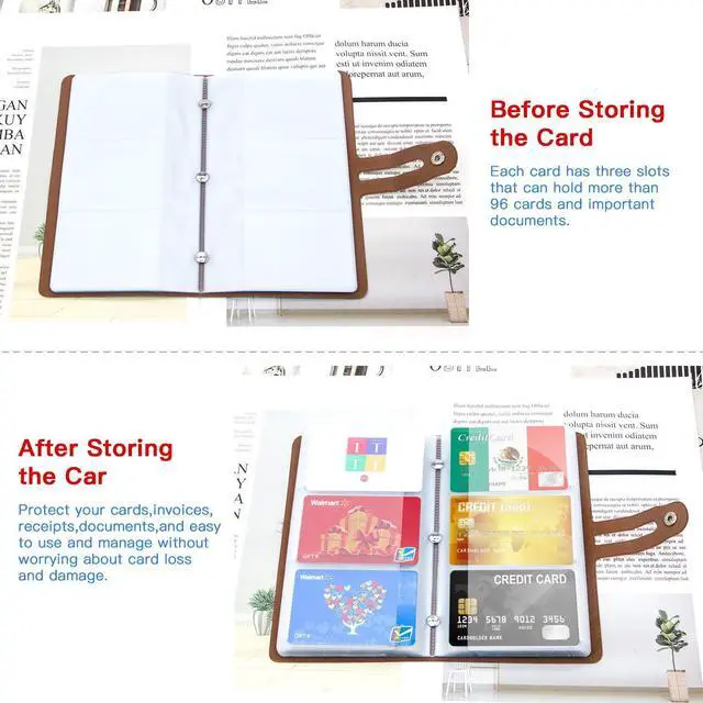 Alt view image 5 of 6 - RFID Credit Card Holder Business Card Organizer Business Card Holder, with 96 Card Slots Credit Card Protector for Managing Your Different Cards to Prevent Loss or Damage (Apricot)