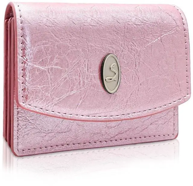 Main image of Credit Card Holder for Women, PU Leather Card Holder Wallet Credit Card Organizer, Personalized Credit Card Wallet Credit Card Case with Magnetic Button (pink)