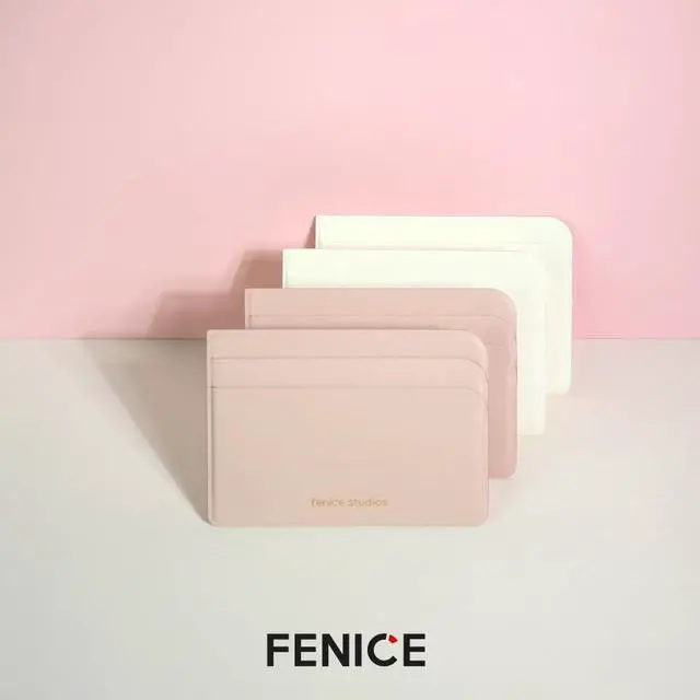 Alt view image 4 of 6 - Office Card Pocket Credit Card Holder Slim Simple Wallet Vegan PU Leather Front Back Slits for Organization for Men and Women (PINK)