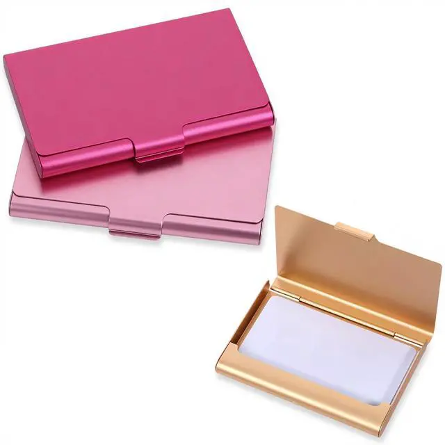 Main image of 3Pcs Metal Business Card Holder Wallet, Credit Card Holder Purse, Business ID Card Organizer Cards Case Portable Business Slim Name Cards Holder for Women and Men Cards Organizer