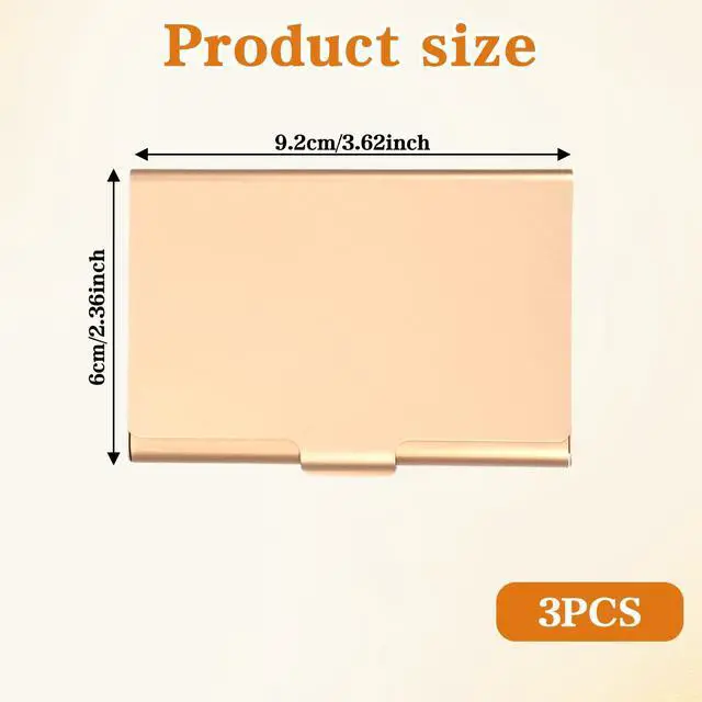 Alt view image 3 of 7 - 3Pcs Metal Business Card Holder Wallet, Credit Card Holder Purse, Business ID Card Organizer Cards Case Portable Business Slim Name Cards Holder for Women and Men Cards Organizer