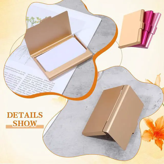 Alt view image 2 of 7 - 3Pcs Metal Business Card Holder Wallet, Credit Card Holder Purse, Business ID Card Organizer Cards Case Portable Business Slim Name Cards Holder for Women and Men Cards Organizer