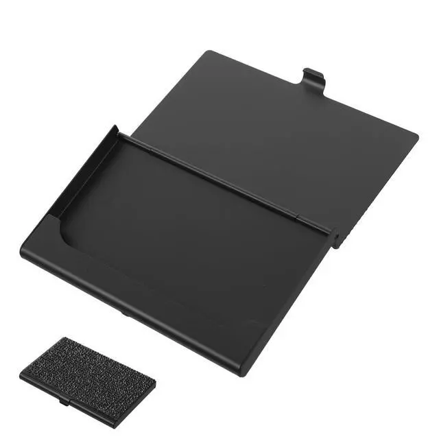 Alt view image 7 of 7 - Rhinestone Business Card Holder Portable Metal Card Organizer Box Compact Cards Storage Case for Office Desk Use and Professional Meetings 3.62X2.28X0.31In