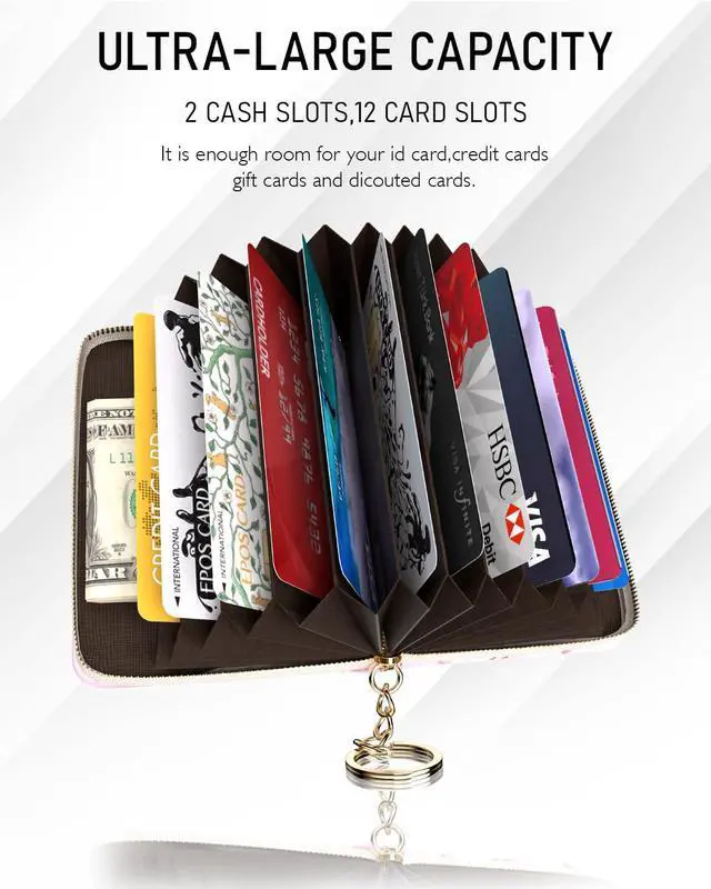 Alt view image 2 of 7 - Credit Card Holder, Stylish RFID-Blocking Women's Slim Wallet Perfect for Business and Everyday Use, Keep Your Belongings Safe and Organized (Pink Marble)