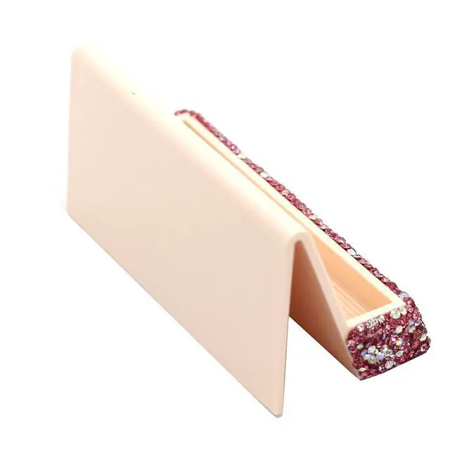 Alt view image 4 of 5 - Bling Rhinestone Crystal Business Card Holder for Desk Business Card Display Stand Desktop Business Card Holders (Pink)