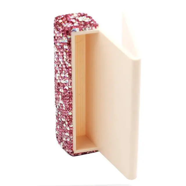 Alt view image 5 of 5 - Bling Rhinestone Crystal Business Card Holder for Desk Business Card Display Stand Desktop Business Card Holders (Pink)