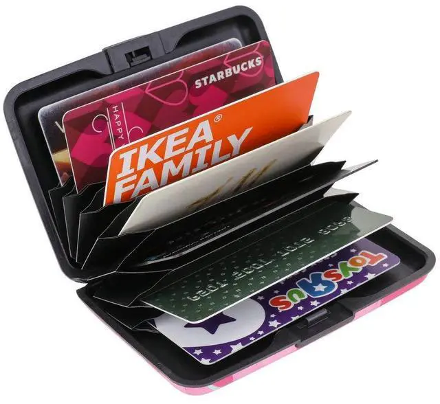 Alt view image 5 of 7 - RFID Blocking Credit Cards Holder Aluminum Wallet Metal ID Case for Men Women (Big pink flower)