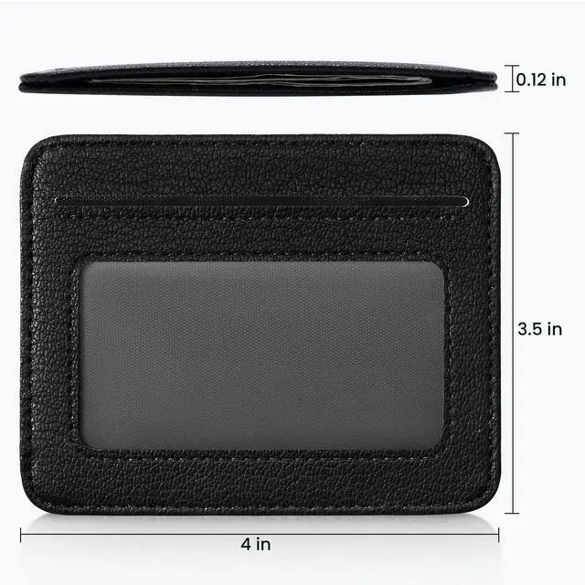 Alt view image 6 of 7 - Credit Card Holder for Women Minimalist Wallet, RFID Blocking Wallets Card Cases, Small Wallets with ID Window for Women Men, Black