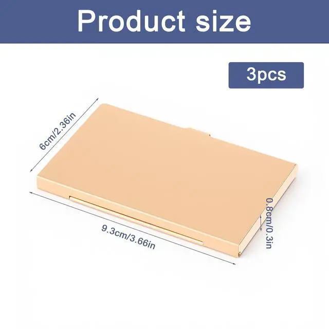 Alt view image 2 of 7 - 3 PCS Business Card Holder Case Aluminum Business Card Case for Women Aluminum Alloy Metal Pocket Cards Cases for Women, Men, Silver, Black, Gold