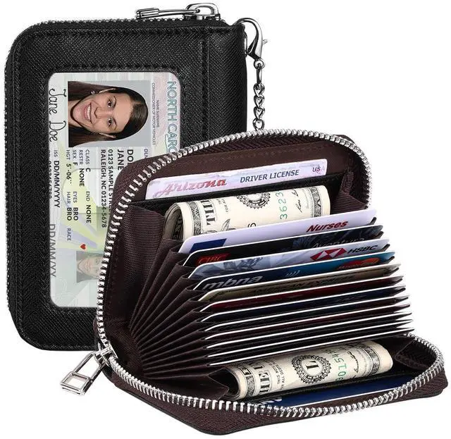 Main image of Credit Card Wallet Women,Zipper Business Card Holder for Women,RFID Blocking,KeyChain Wallet,Compact Size for Daily life,Gifts for women mon