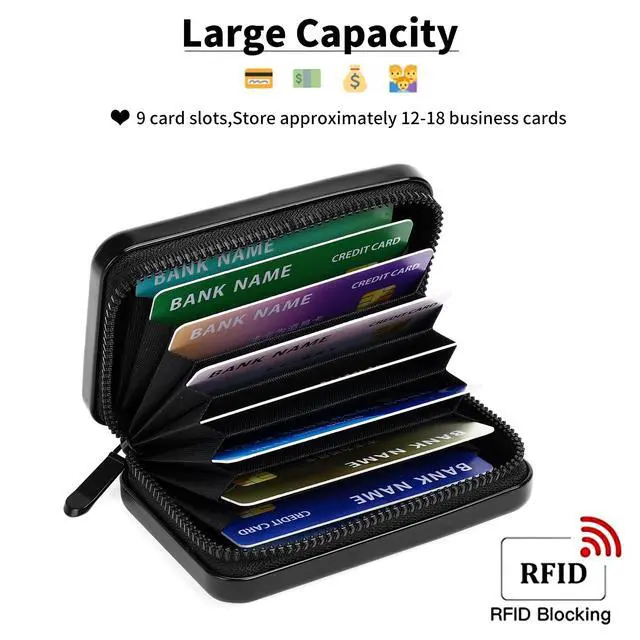 Alt view image 3 of 6 - Credit Cards Holder for Women RFID Blocking Aluminum Zipper Wallet Business Card Case Metal ID Case for Men
