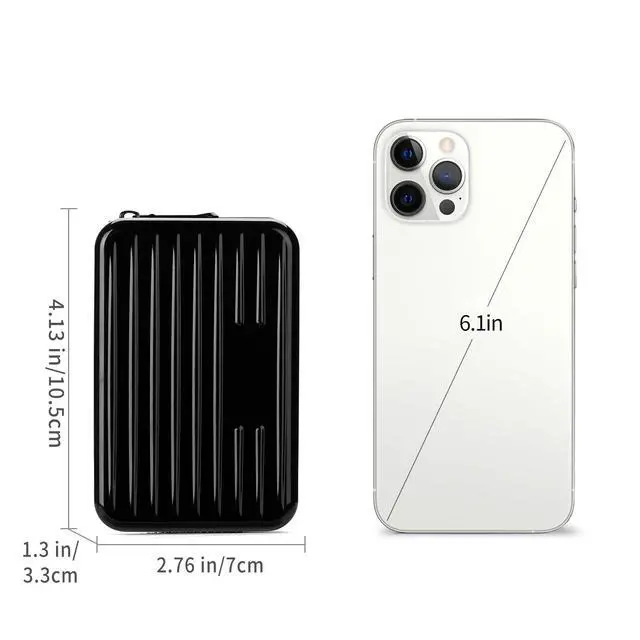 Alt view image 4 of 6 - Credit Cards Holder for Women RFID Blocking Aluminum Zipper Wallet Business Card Case Metal ID Case for Men