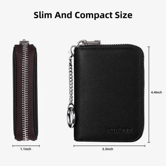 Alt view image 4 of 7 - Credit Card Wallet Women,Zipper Business Card Holder for Women,RFID Blocking,KeyChain Wallet,Compact Size for Daily life,Gifts for women mon