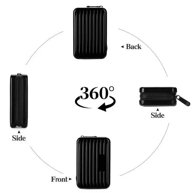 Alt view image 5 of 6 - Credit Cards Holder for Women RFID Blocking Aluminum Zipper Wallet Business Card Case Metal ID Case for Men