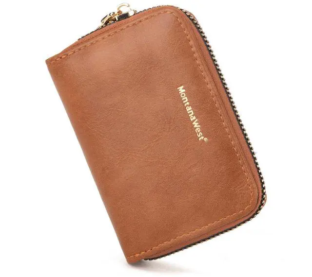 Main image of Rfid Card Holder For Women Compact Credit Card Case Small Card Wallet with Zipper For Female Ladies Lightweight & Easy to Carry