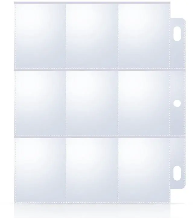 Main image of 40 Pack 9 Pocket Trading Card Sleeves, Double-Sided Baseball Card Sleeves, Sheet Protectors For 3 Ring Binder, Photocard Holder Page Protectors For Trading Sports & Game Cards