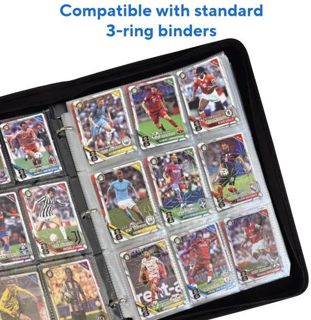 Alt view image 2 of 7 - 40 Pack 9 Pocket Trading Card Sleeves, Double-Sided Baseball Card Sleeves, Sheet Protectors For 3 Ring Binder, Photocard Holder Page Protectors For Trading Sports & Game Cards