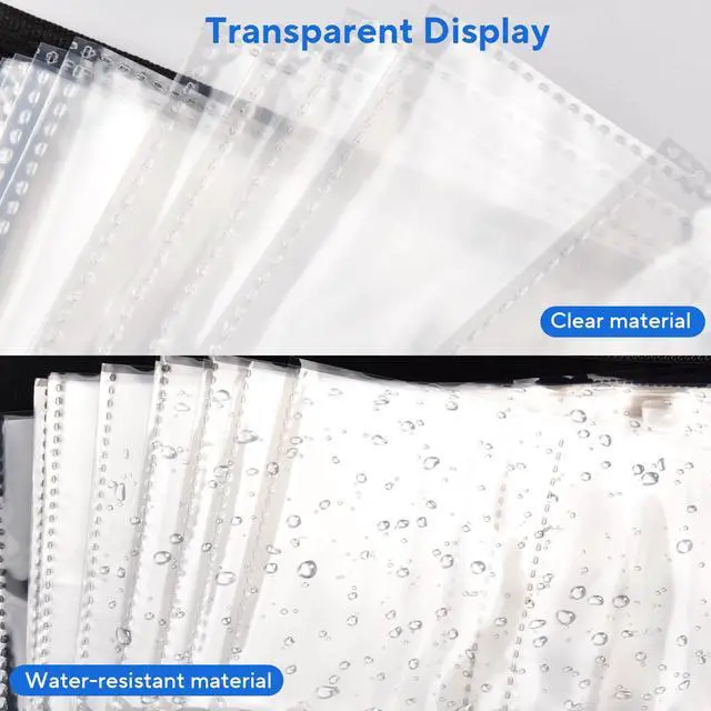 Alt view image 6 of 7 - 40 Pack 9 Pocket Trading Card Sleeves, Double-Sided Baseball Card Sleeves, Sheet Protectors For 3 Ring Binder, Photocard Holder Page Protectors For Trading Sports & Game Cards