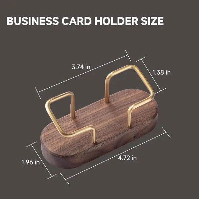 Alt view image 7 of 7 - Business Card Holder for Desk, Wooden Creative Business Card Display for Desk, Wood Business Card Stand for Office, Tabletop (Walnut 1pack)