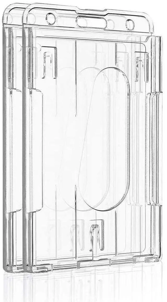 Main image of 2 Pack Vertical 2-Card Badge Holders for Office School IDs