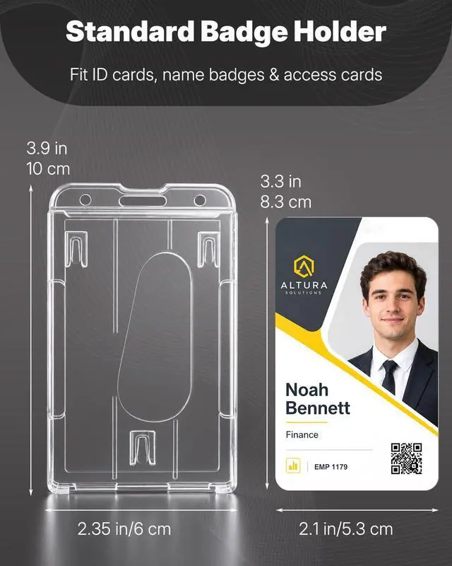 Alt view image 2 of 7 - 2 Pack Vertical 2-Card Badge Holders for Office School IDs