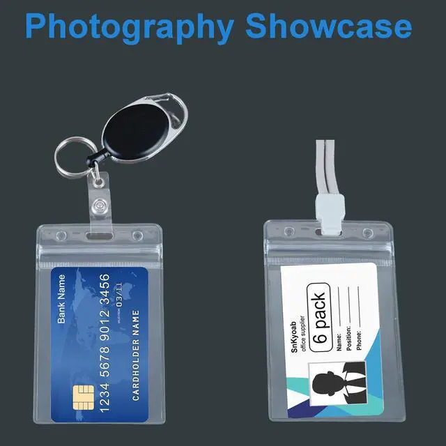 Alt view image 6 of 7 - 6PCS Badge Holder Heavy Duty, Vertical ID Card Holder Clear Plastic with Waterproof Resealable Zip, Name Tag for Badge Swipe Card/Cruise Card/Credit Card etc(2.5 x 3.5 Inches)