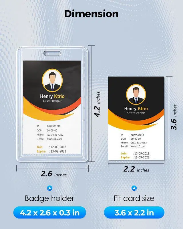 Alt view image 6 of 7 - Clear Acrylic ID Badge Holder, Thumb Slot, Holds 2 Cards, 2 Pack