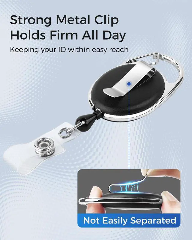 Alt view image 3 of 7 - ID Badge Holder with Retractable Reel, Vertical, 2 Pack
