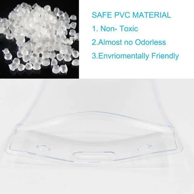 Alt view image 4 of 6 - 6Pcs Horizontal Badge Holders Sealable Waterproof Clear Plastic Name Tag ID Card Holder (6)