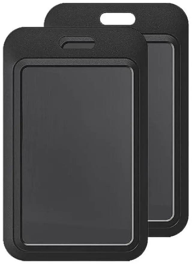 Main image of 2PCS/Lot Sliding ID Badge Holder, Black Plastic Card Case Protector for ID, Credit Cards, Passes (Black, 2 Pack)