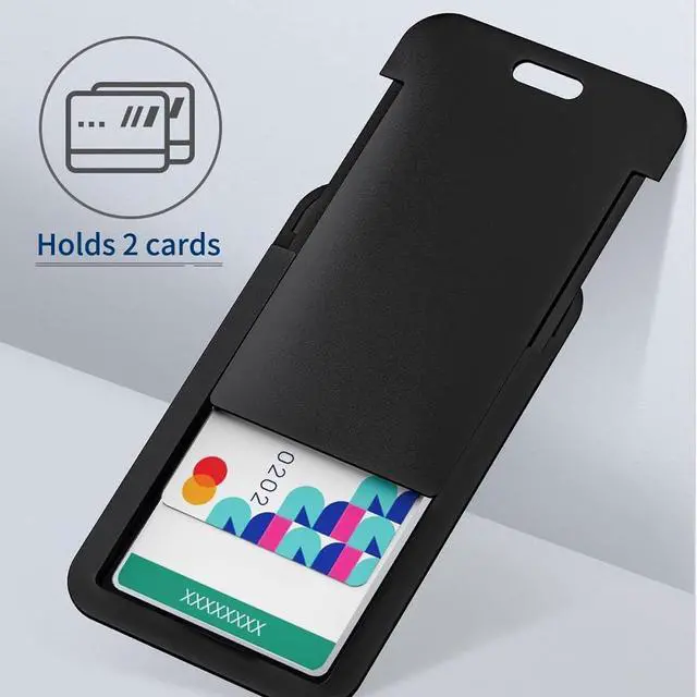 Alt view image 4 of 7 - 2PCS/Lot Sliding ID Badge Holder, Black Plastic Card Case Protector for ID, Credit Cards, Passes (Black, 2 Pack)