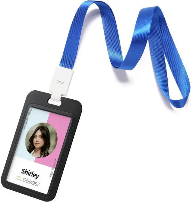 Alt view image 2 of 7 - 2PCS/Lot Sliding ID Badge Holder, Black Plastic Card Case Protector for ID, Credit Cards, Passes (Black, 2 Pack)