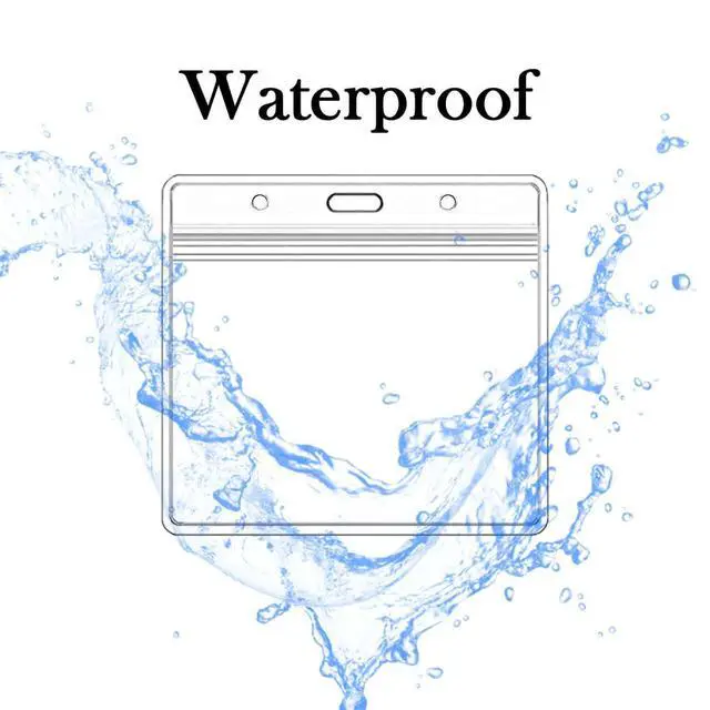 Alt view image 5 of 6 - 10 Pack Badge Holder ID Card Holder,Waterproof Name Badge Holders, Clear Horizontal Card Badge Holder (3.5x2.4 Inch)