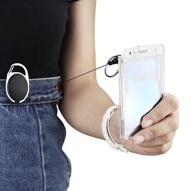 Alt view image 6 of 6 - Hard Plastic Badge Holder, FadyRaye Clear ID Badge Name Card Holder with Easy Access Thumb Slot, Transparent PC Case for Office School IDs, Driver's Licenses and Passes, Vertical Style, 3 Pack