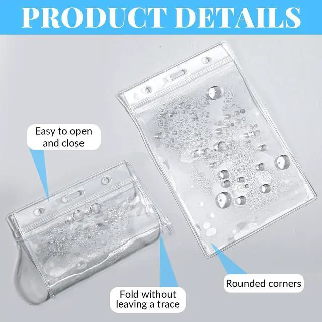 Alt view image 6 of 7 - 20Pcs Vertical Badge Holders, ID Card Badge Holder, Plastic Name Tag Holder Social Security Cards Protector, Badges Sleeve for Work ID Card, Proximity Cards, Drivers License