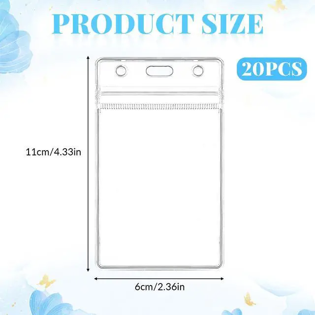 Alt view image 5 of 7 - 20Pcs Vertical Badge Holders, ID Card Badge Holder, Plastic Name Tag Holder Social Security Cards Protector, Badges Sleeve for Work ID Card, Proximity Cards, Drivers License