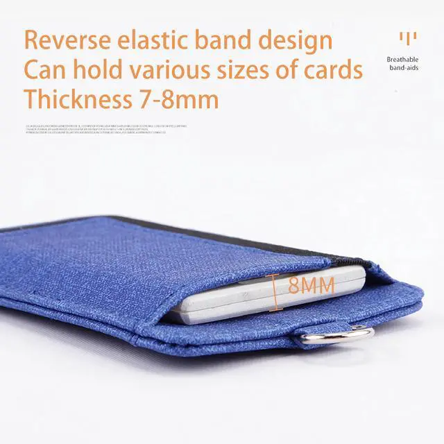 Alt view image 5 of 6 - PU Leather ID Badge Holder with Clear Window, Vertical ID Card Holder, Dual Card Slots, 1-Pack Card Holder, 4 Colors