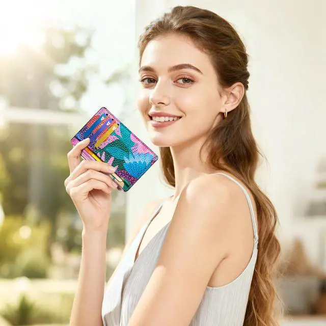 Alt view image 4 of 7 - Womens Credit Card Holder Wallet, Small Slim RFID Blocking Sleeve