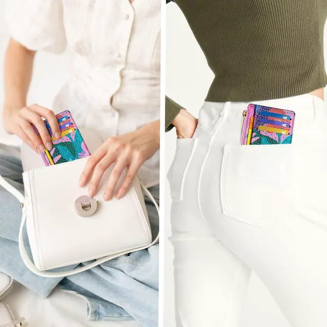 Alt view image 6 of 7 - Womens Credit Card Holder Wallet, Small Slim RFID Blocking Sleeve