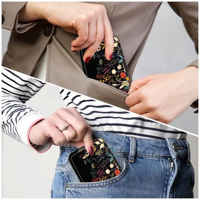 Alt view image 6 of 7 - Card Holder Credit Cards Holder for Women RFID wallet women Business Card Holder Wallet Mini Aluminum Card Wallet RFID Blocking Slim Metal Hard Card for Women, Beautiful Flowers and Plants