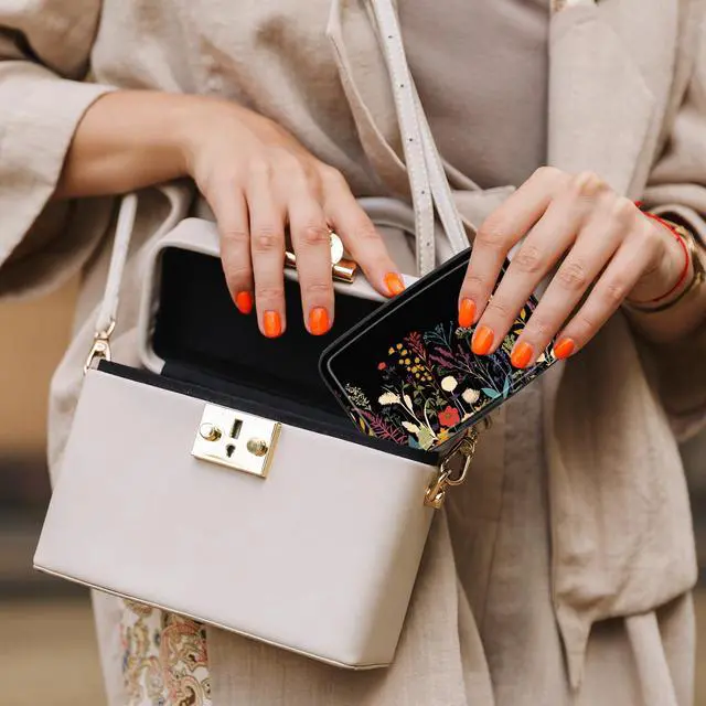 Alt view image 7 of 7 - Card Holder Credit Cards Holder for Women RFID wallet women Business Card Holder Wallet Mini Aluminum Card Wallet RFID Blocking Slim Metal Hard Card for Women, Beautiful Flowers and Plants