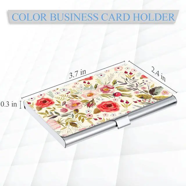 Alt view image 2 of 5 - Business Card HolderColor Printing Men's and Women's Business Card CaseUltra-thin Metal Business Card OrganizerCarry-on Pocket Wallet Business Card Holder