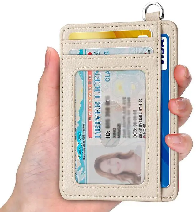 Alt view image 2 of 7 - Slim Minimalist Front Pocket Wallet, RFID Blocking Credit Card Holder Wallet with Detachable D-Shackle for Men Women