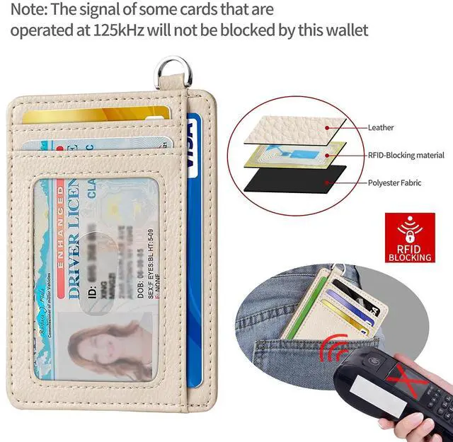 Alt view image 4 of 7 - Slim Minimalist Front Pocket Wallet, RFID Blocking Credit Card Holder Wallet with Detachable D-Shackle for Men Women